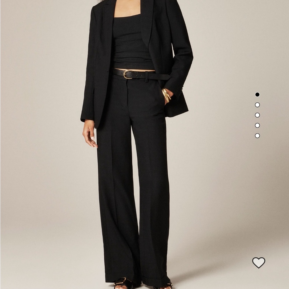 J. Crew Black Women's cuffed wide leg trousers